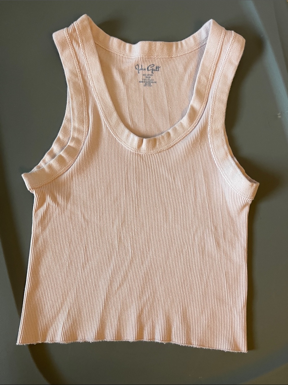 John Galt Brandy Melville  Soft Pink Ribbed Cropped Tank Top